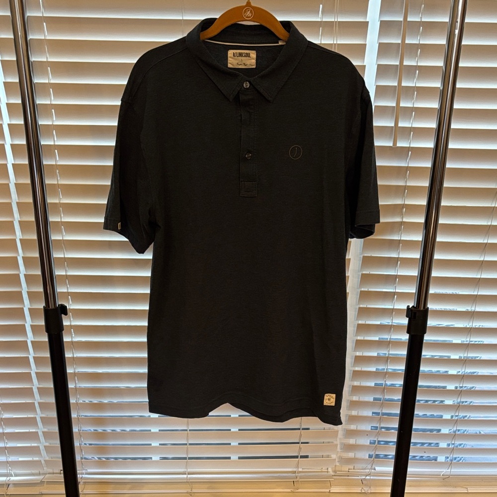 Linksoul men’s large dark gray polo